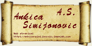 Ankica Simijonović vizit kartica